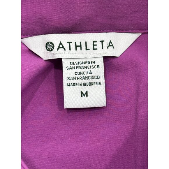 Athleta Oversized Poplin Performance Top Button-Up Shirt Purple Size M NEW $129 - Picture 4 of 9